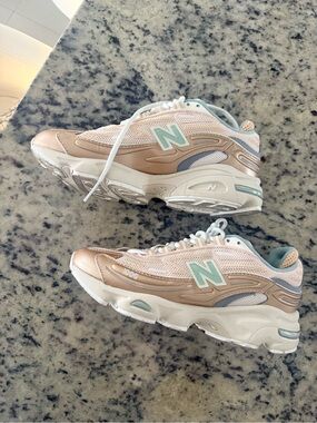 New Balance Women's Pink Champagne and Mint Running Sneakers